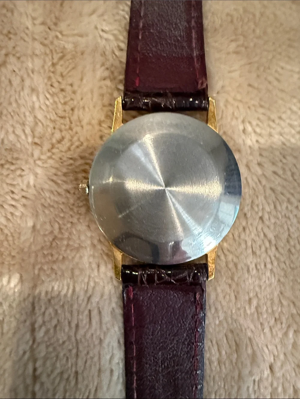 Oklahoma Sooners Women's Gold-Tone Watch with Brown Leather Strap